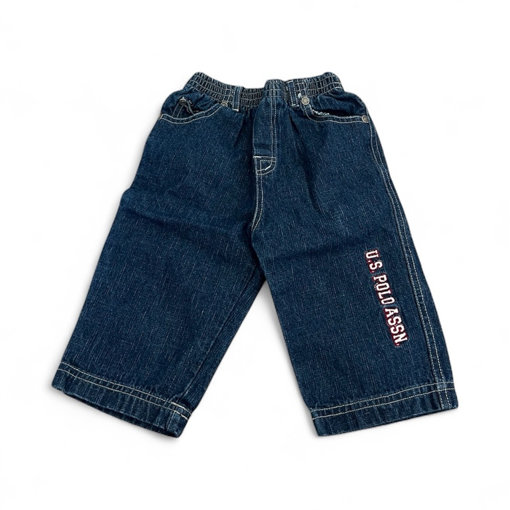 🔹U.S. POLO ASSN.: Boy 18 months, blue denim jeans w/logo on pant leg preowned🔹